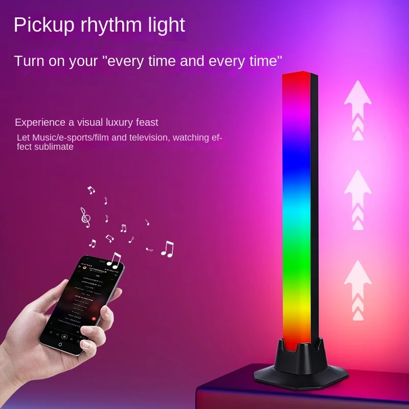 Infrared Remote Controlled RGB 3D Sound-Lighted Nightstand Lamp for Music and Ambiance voice changer