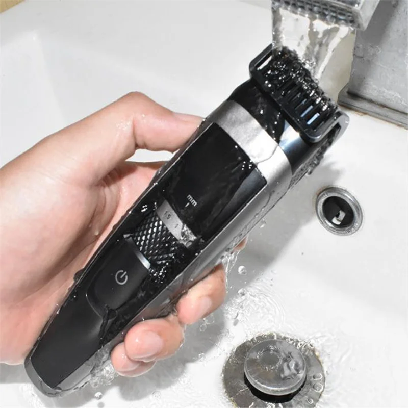 

Washable Man Beard Trimmer Wet Dry Electric Face Grooming Clipper Mustache Hair Style Shaver Razor Body Haircut Machine 0.4mm