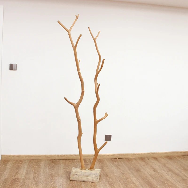 Natural dried branch coat rack Nordic simple decorative tree bark tree clothing store hanger interior decoration ornament