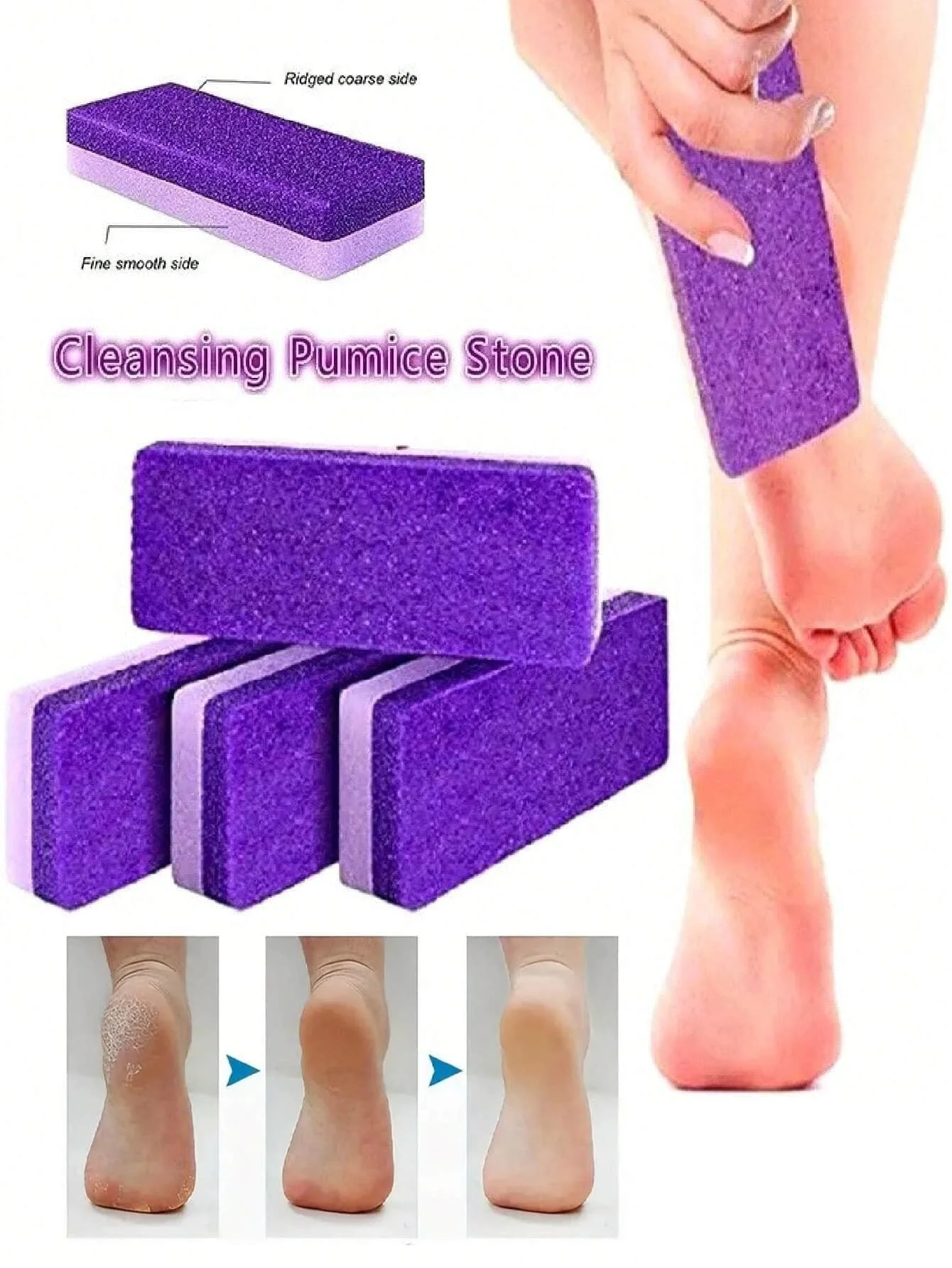 1pc/4pcs/6pcs Purple Foot Pumice Stone - PU Material Scrubber and Professional Exfoliating Stone for Feet, Hands, Body