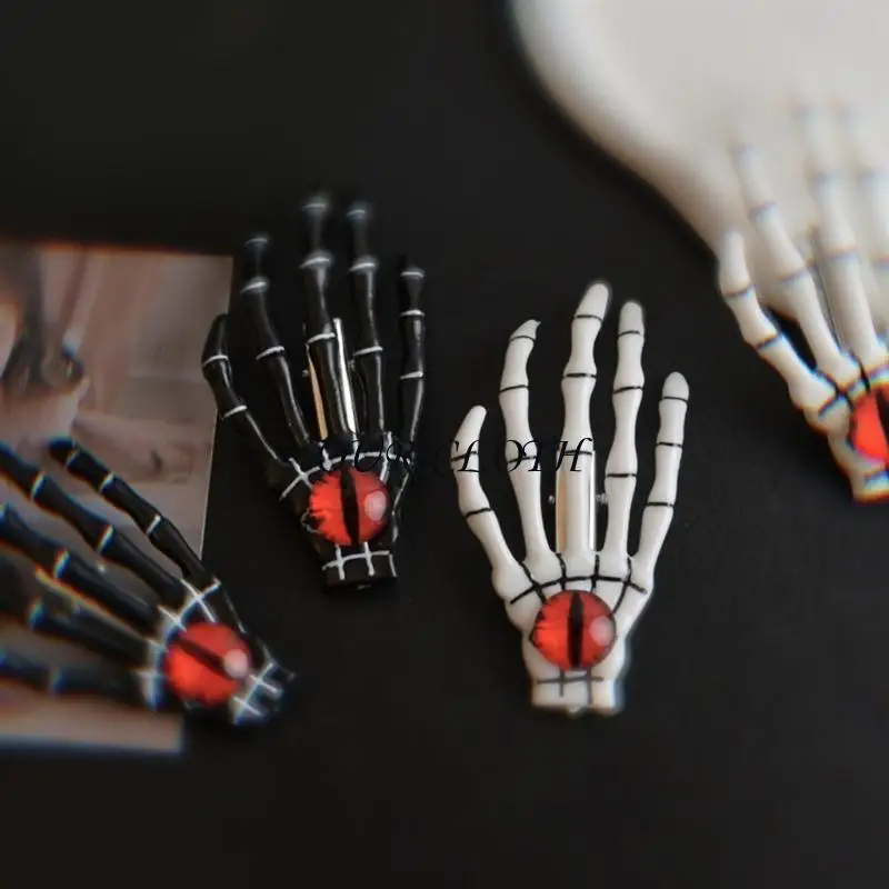 Dark Skeleton Hand Barrettes Halloween Cosplay Masquerade Headwear Hair Clip Y1AC