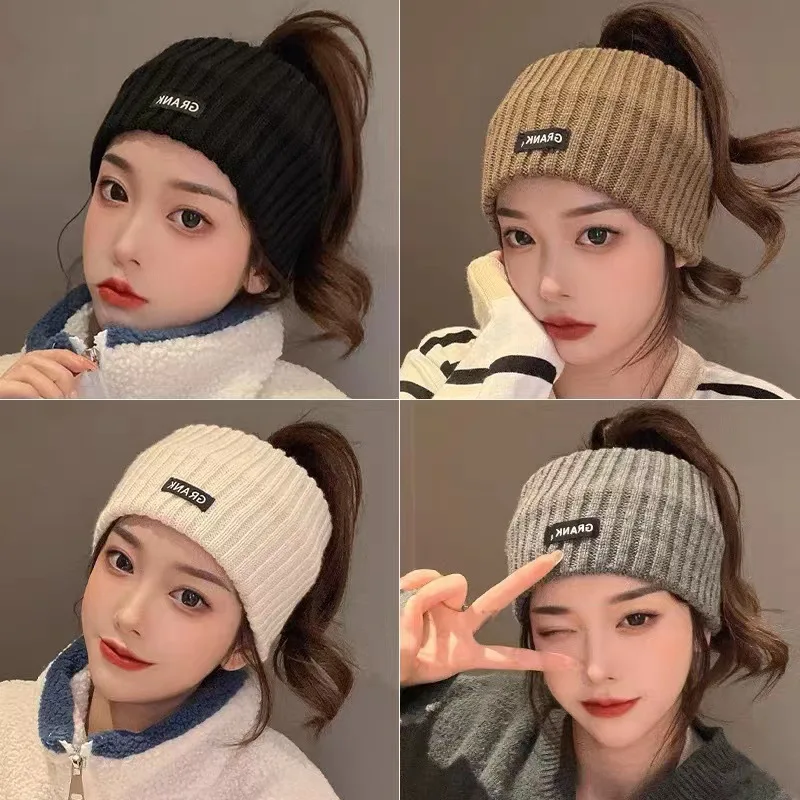 

Women Winter Broadside Headband Solid Color Knitted Warm Headwrap Girls Punk Elastic Sports Hair Bands for Hair Accessories