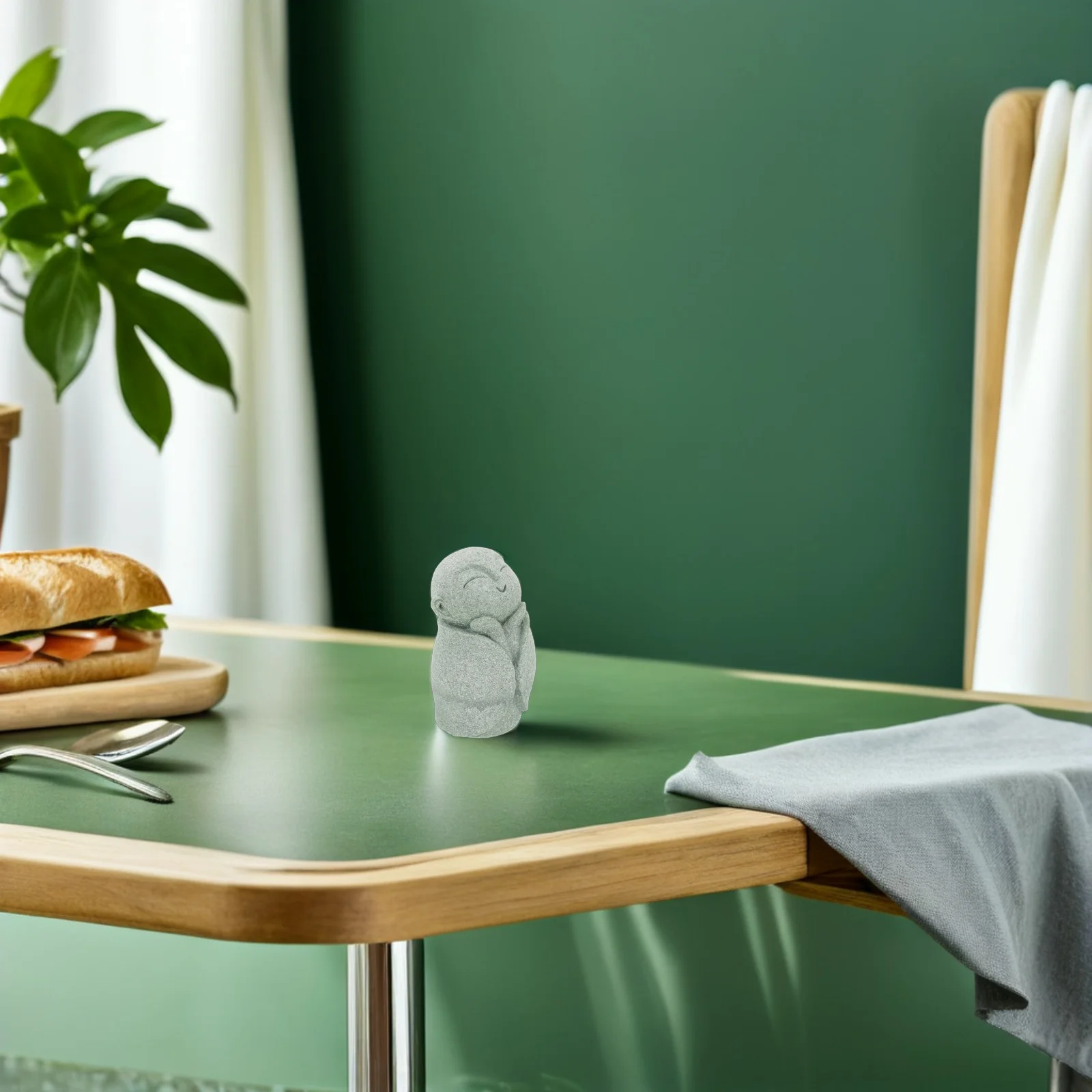 

Small Monk Sandstone Zen Garden Ornament For Aquarium Bonsai Japanese Temple Decor Feng Shui Buddha Statue Home Office Car