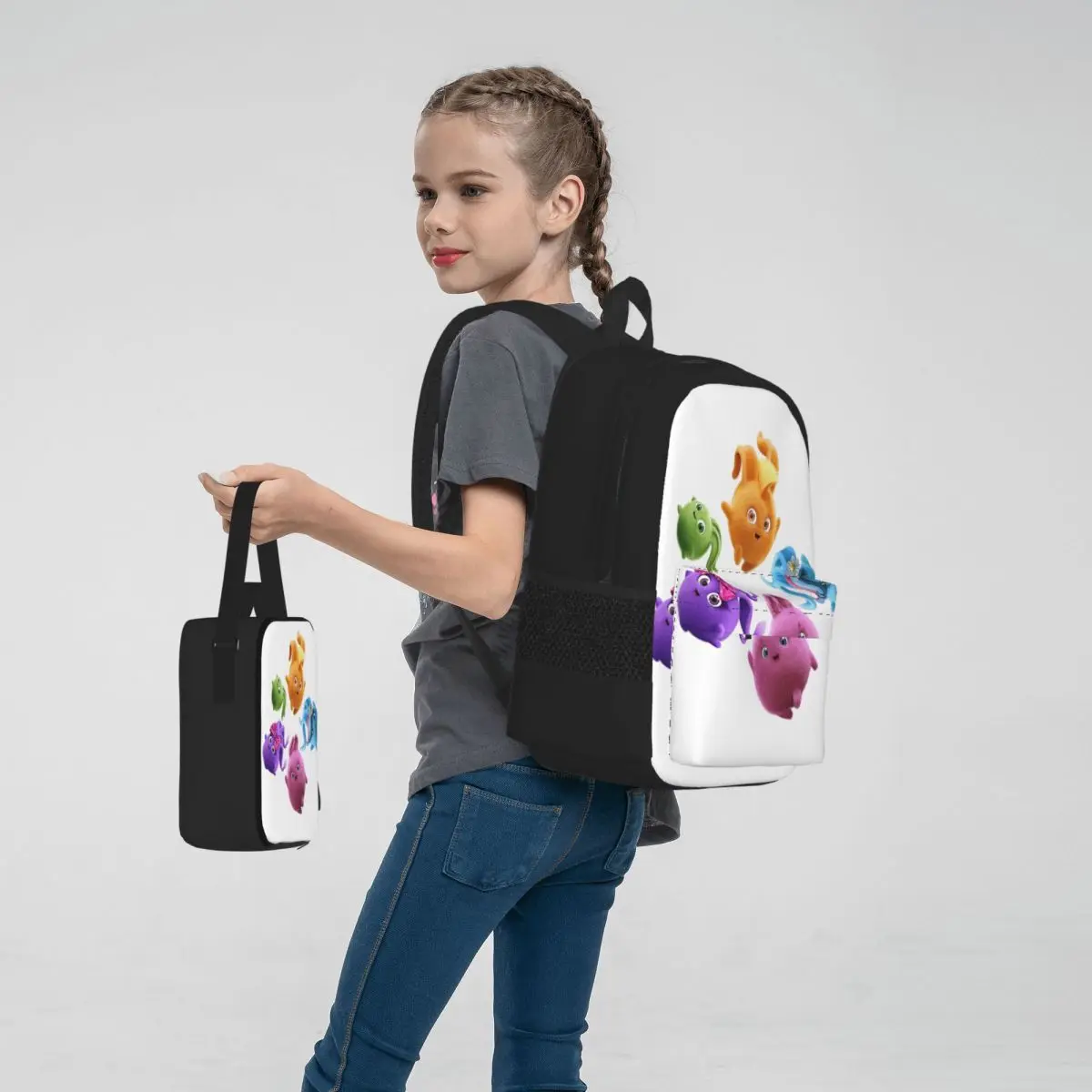 Sunny-mochila escolar de dibujos animados para niños y niñas, juego de tres piezas, bolsa de almuerzo, bolsa para bolígrafos