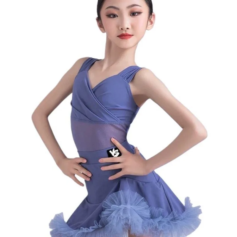 New Latin Dance Suit Dance Practice Set Suspender High Sense Summer Internet Celebrity Girls Children