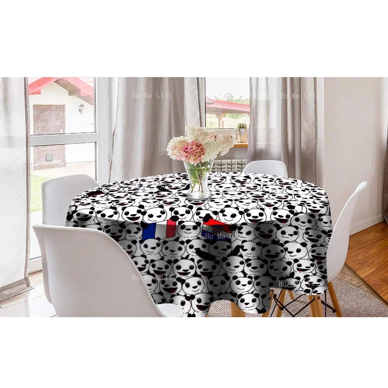 Find The Panda Cute Magic Cat Yellow Duck Seamless Pattern Cartoon Round Tablecloth By Ho Me Lili For Tabletop Decor