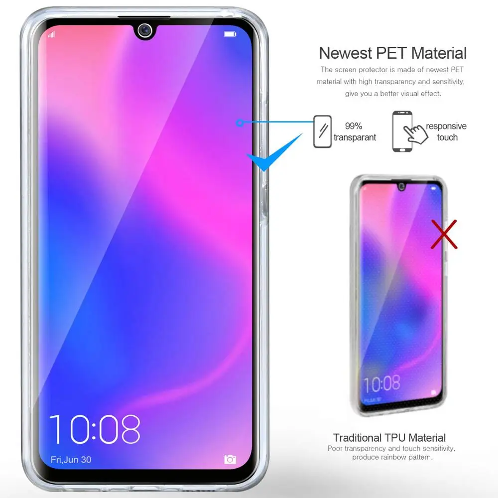 حافظة لهاتف هواوي P30 P20 Pro Lite حافظة شفافة من السيليكون TPU مزدوجة الجوانب لهاتف Mate 30 20 10 Lite Y6 Y7 Y8 Funda #5