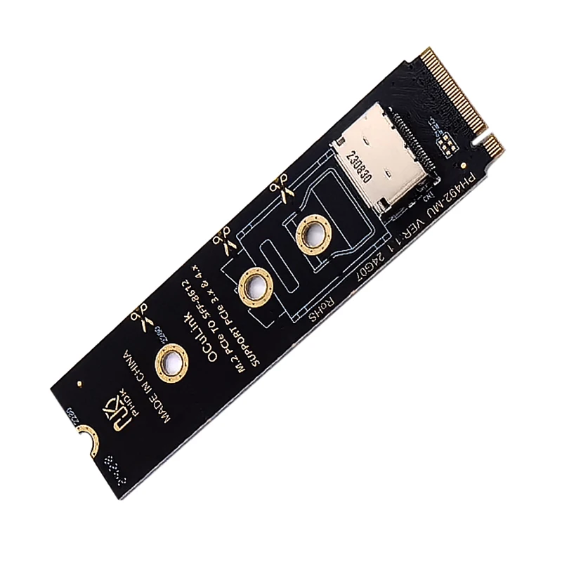 Tarjeta elevadora NVME a OCulink 2230-2280 M.2 PCIe X4 M Key a SFF-8612 Adaptador hembra Convertidor compatible con PCIe 3,0/4,0 para U.2 U.3 SSD