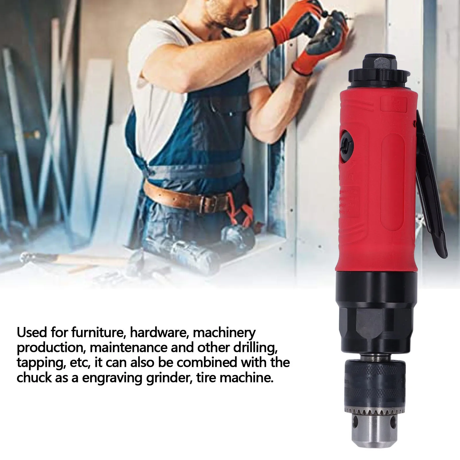 3/8in PNEUMATIC เจาะตรง Deceleration Air เจาะเครื่องมือประแจ 2500rpm Air Power เจาะนิวเมติกเจาะเครื่องมือ