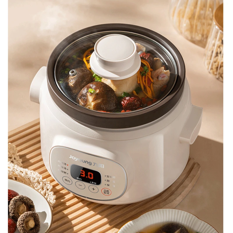 Electric Stewpot Automatic Soup Pot Ceramic Purple Casserole Large Capacity Electric Stew Pot Porridge Cooking Health Care