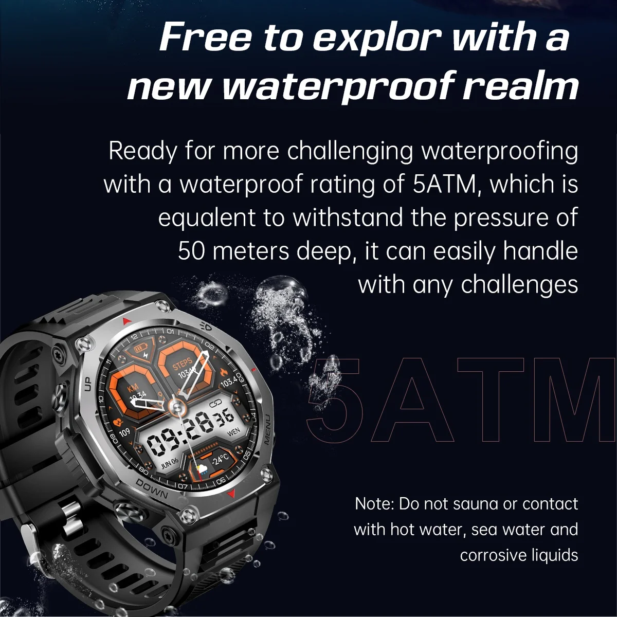 Nuevo con linterna/UV Ultra Original Premium SmartWatch HD AMOLED pantalla GPS incorporado BT llamada 5ATM pulsera inteligente impermeable