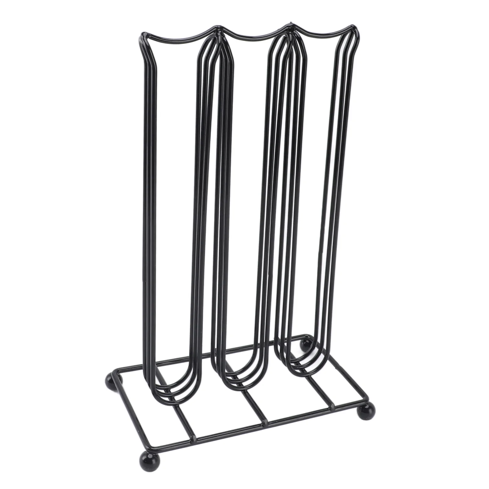 Rak Penyimpanan Kapsul Kopi Struktur Stabil Besi Menara Penyimpanan Pod Kopi Hemat Ruang Hitam Kapasitas 42 Vertikal untuk Rumah