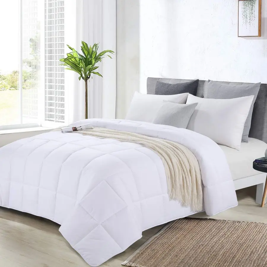 

Oversized King Comforter 120x98, Lightweight Quilted Down Alternative Duvet Insert for All Season,White,8 Corner Tabs