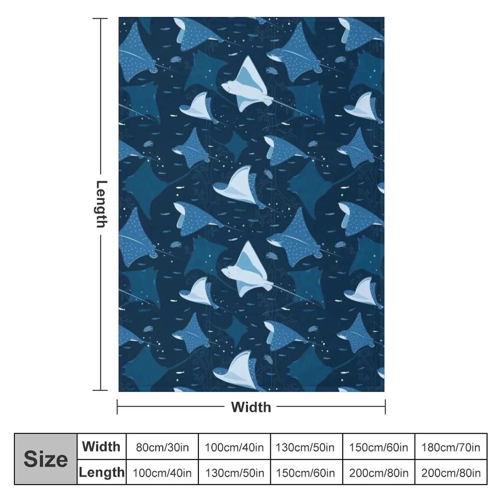 Flying stingrays blue Throw Blanket Travel Plaid Blankets