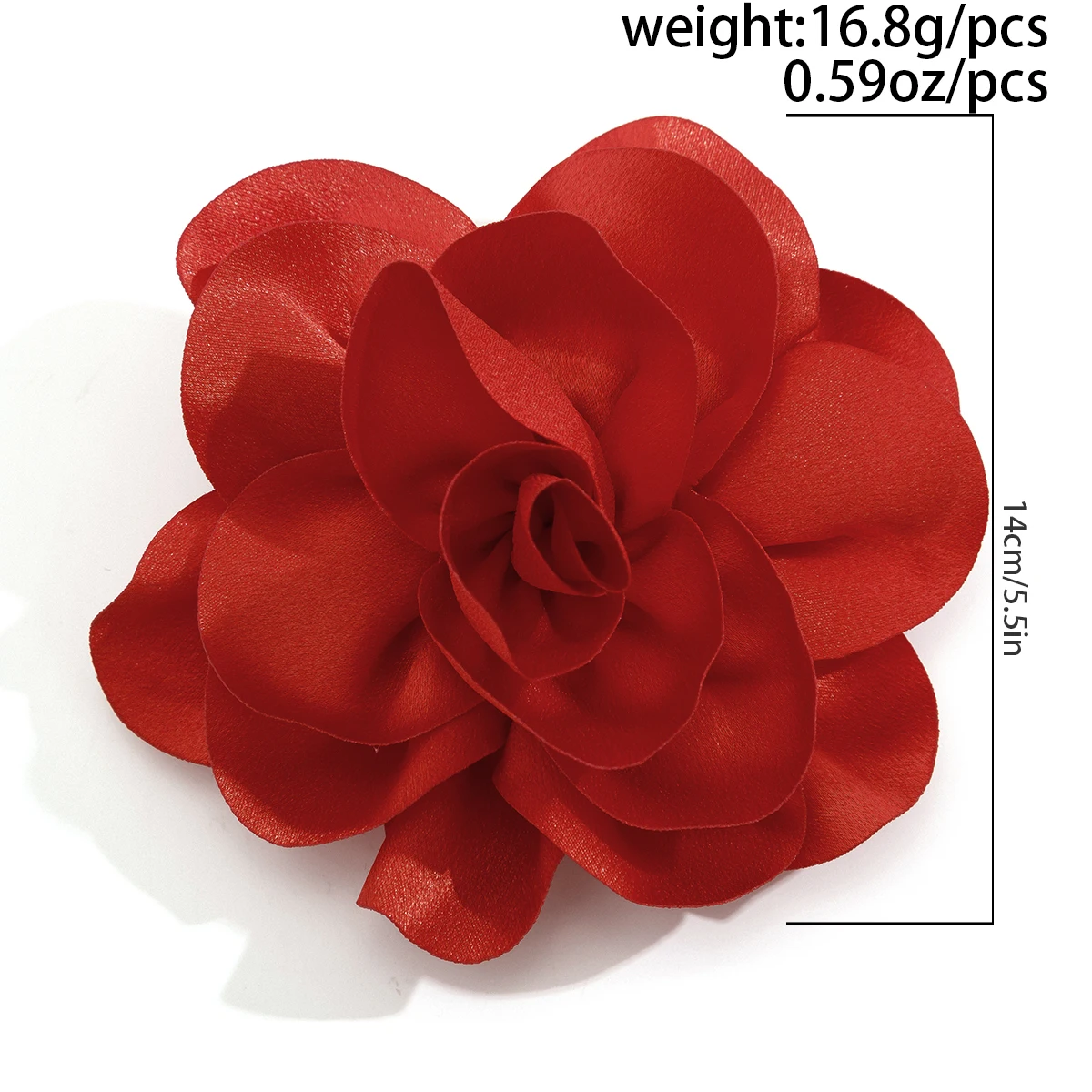 Ingemark-broche de flor de satén grande hecho a mano para mujer, broches elegantes para novia, accesorios de joyería para fiesta, regalo, 17CM