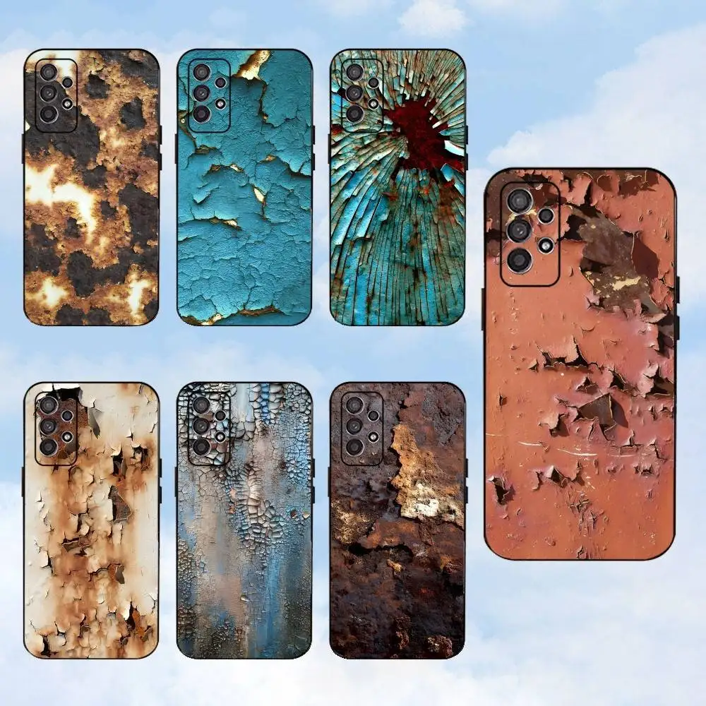 

Retro Industrial Style Rusty Phone Case For Samsung S25,S24,S23,S22,S21,S20,S10,Ultra,Plus,Lite,FE,Soft Silicone Black Cover