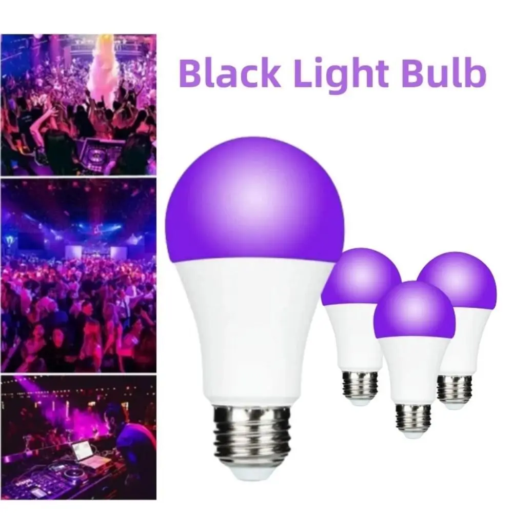 

Portable Blacklight Ultraviolet Lamp UV Purple Bulb Atmosphere E27 UV Light Bulbs 10W 360 Glow Purple Black Light Bulb Disco