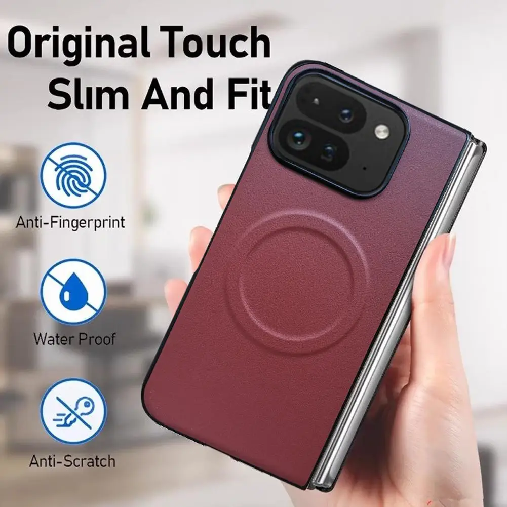 1pcs for Google Pixel 9 Pro Fold Phone Case Protect Phone Screen Leather Case With Built-in Magnetic Suction Wireless Charging