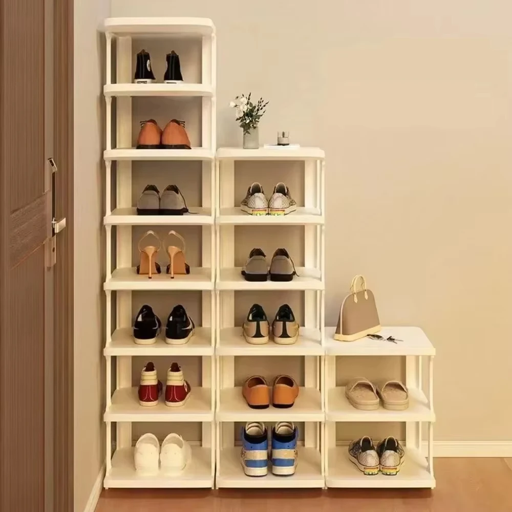 Household Shoe Rack Plastic Space Saving Shoes Organizer and Storage Large Capacity Entrance Shoe Rack Multi-layer Shelf Storage