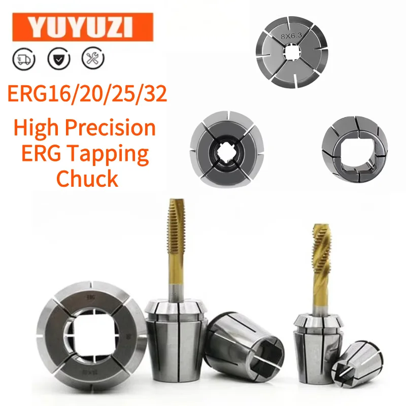 High Precision ERG Thread Collet Tap Chuck DIN JIS ISO Standard Tapping Collet Tap ERG16/20/25/32 Square Drive Tapping ER Collet