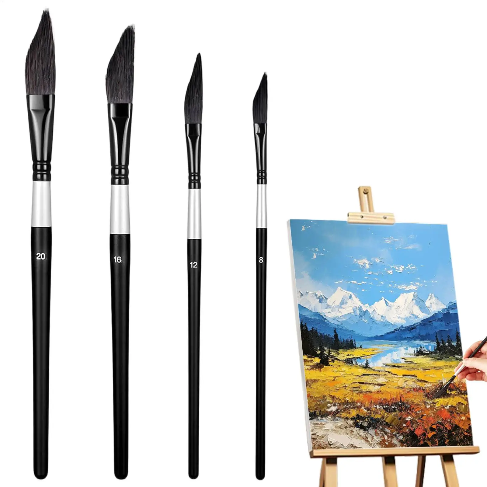 Paint Brush Set Fine-Pointed Ergonomic Handle Brushes For Painting For Oil Watercolor Canvases Rock Body Face Nail Men Women