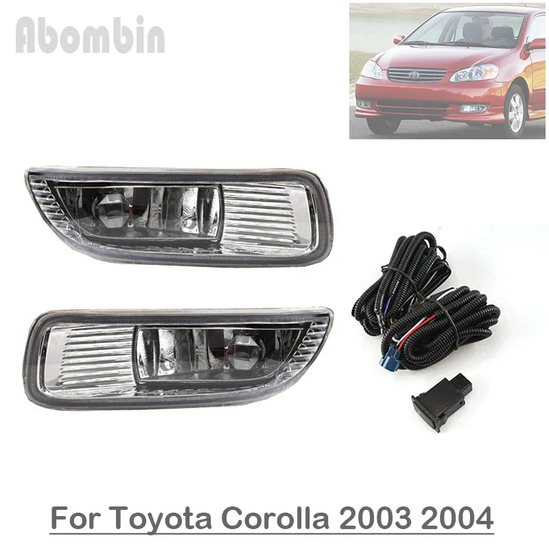 

Front Bumper Lamp Daytime Running Fog Light Assy With Wiring Harness Kit For Toyota Corolla 2003 2004