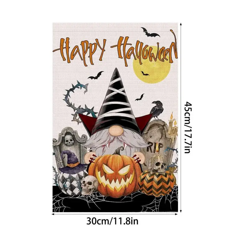 Halloween Flag Banner 12x17 Inch Double Sided Pumpkin Outdoor Decoration Holiday Yard Outdoor Decoration Trick Or Treat Garden