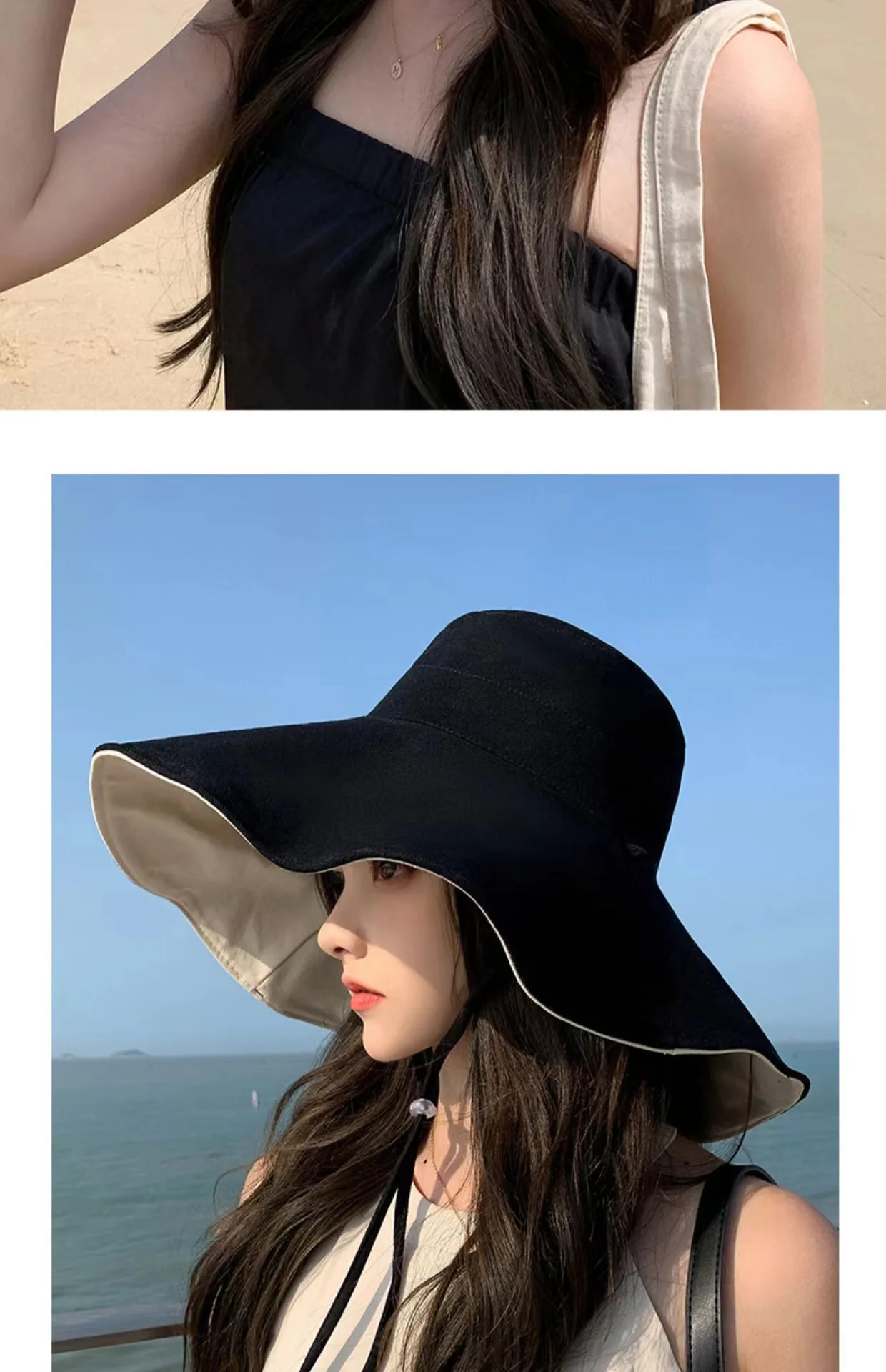 1 Stück doppelseitiger Largebrim-Hut, perfekt für Sommer, Strand, Outdoor, Pendeln, Urlaub, Sonnenschutz, modisch und vielseitig – Detail 14