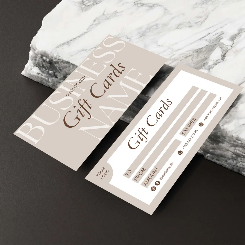 Salon Gift Cards 200 PCS Custom Printing 300GSM Paper Free Design Printable Salon Gift Certificate Template Service DSGNTOUCH