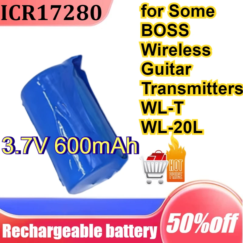 

ICR17280 3-wire Plug 3.7V 600mAh for Some BOSS Wireless Guitar Transmitters WL-T WL-20L Battery