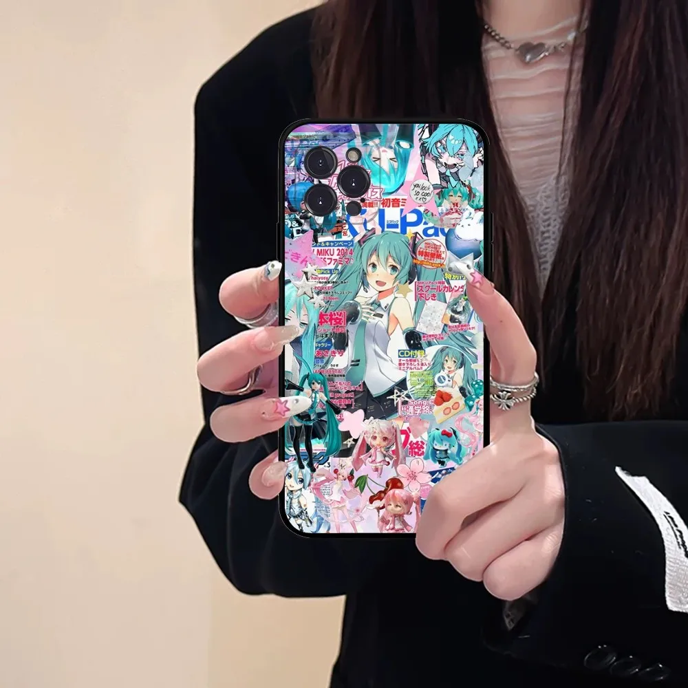 Hatsune anime M-Miku Silicone Soft for iphone 16 15 14 13 12 11 Pro Mini XS MAX Plus X Cover