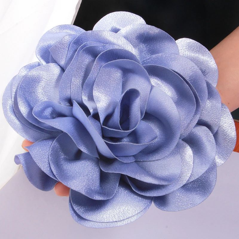 19CM Super Big Flower Popular In Europe Handmade Satin Flower Artificial Flowers for Wedding Bride Decoration