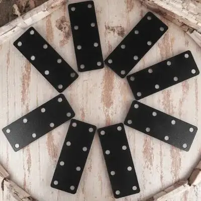 

8pcs Flat Iron Braces Black 38x100mm Square Plates Furniture Repair Straight Brackets Corner Codes Mending Hardware