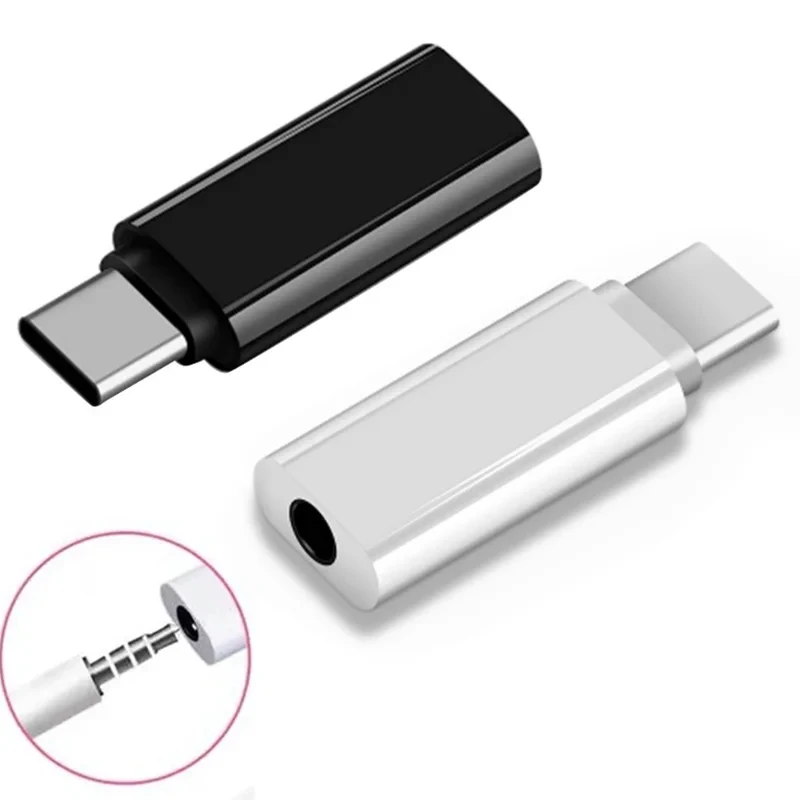 1/4pcs Type-C to 3.5mm Jack Converter Earphone Audio Adapter Cable Type C to 3.5 mm Female Headphone Aux Cable For Huawei Xiaomi