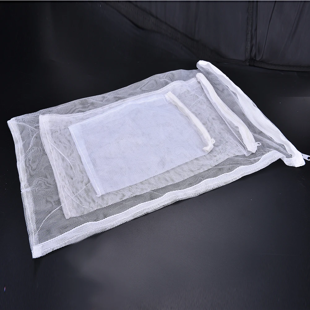 Aquarium Filter Bag Fish Tank Mesh Bag Zipper Net Pond Bio Ball Active Carbon