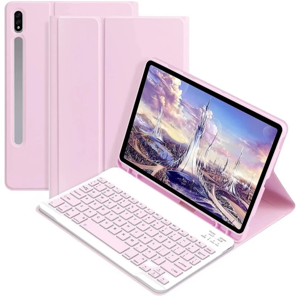 Case for Samsung Galaxy Tab S10 Plus 12.4 Tablet Keyboard Cover For Galaxy Tab S9 plus 12.4 S7 FE S8 PLUS 12.4 Keyboard Funda