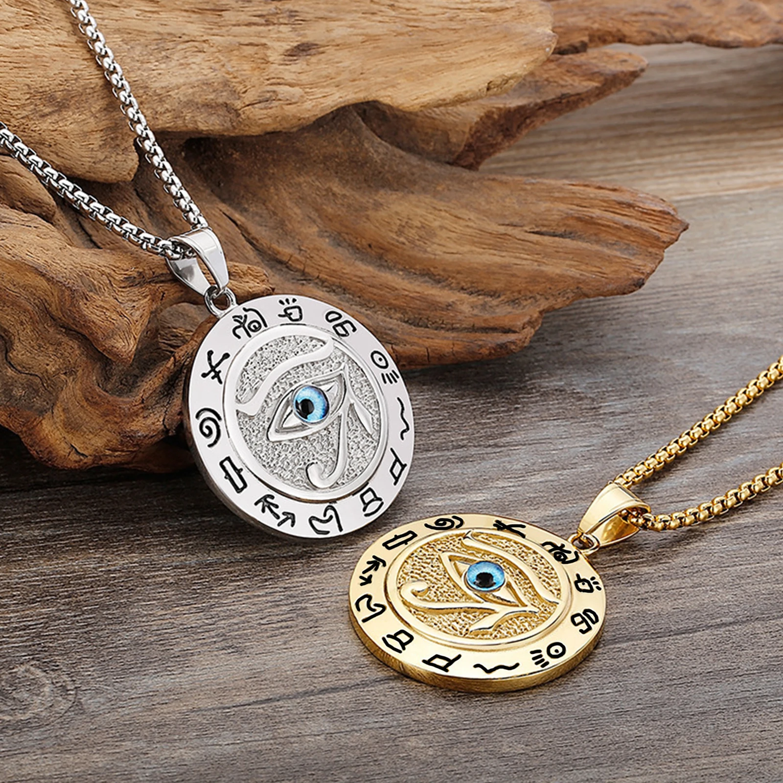 

Egyptian The Eye of Horus Pendant Gold Silver Color Stainless Steel Round Necklace for Men Women Ancient Egypt Jewelry Gift 2025