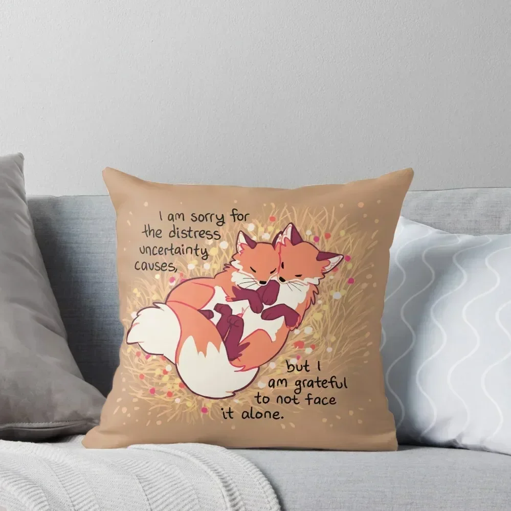 Grateful Fox Flower Cuddles Throw Pillow pillow cover christmas Sofa Cushion pillow