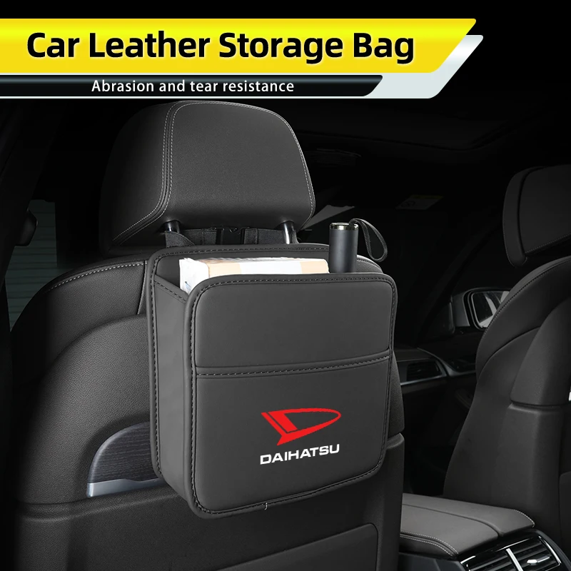 Bolsa de armazenamento para banco traseiro de carro, organizador de suspensão de couro, acessórios para carro para daihatsu terios sirion mira materia rocky yrv feroza