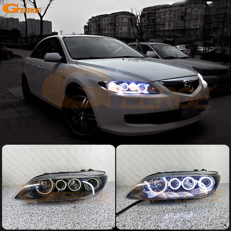 For Mazda 6 Mazda6 Mazdaspeed 6 MS6 Atenza GG 2002 - 2006 2007 2008 Ultra Bright COB Led Angel Eyes Kit Halo Rings Day Light