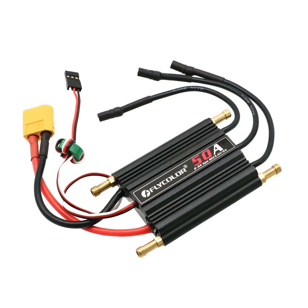 RC Brushless Power Drive 2862-2800KV 2-4S Water-cooling Motor and Flycolor 50A Water-Cooled ESC With 5.5V/5V BEC For RC Boat