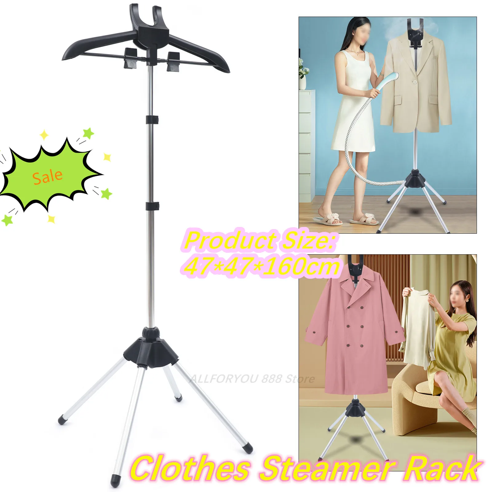 

Handheld Clothes Steamer Holder Black Garment Hanger Drying Rack Steam Ironing Bracket