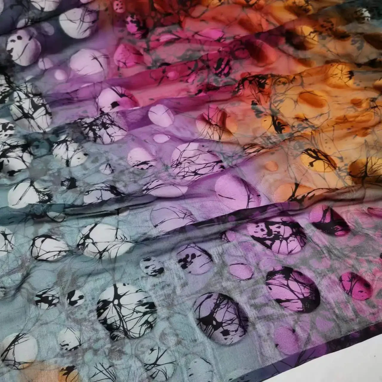 Colorful New Silk Viscose Blended Burn-Out Printing Swissdot Soft Hijab Saree Dress Tissue