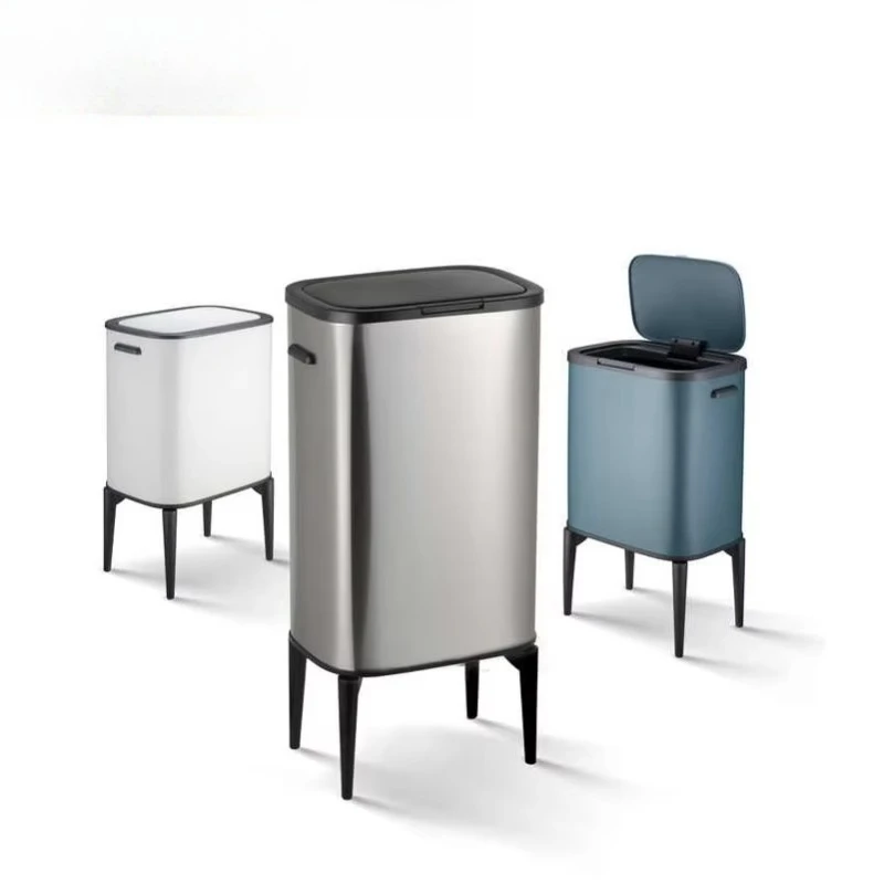 

18L 33L 53L indoor soft closed kitchen recycling trash can household hand pressure trash can with legs