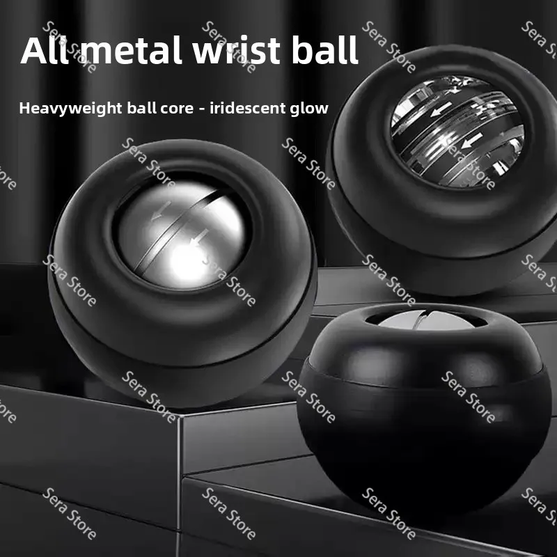 Hand Strengthener Full Metal Power Wrist Ball Forearm Muscle Training Gyroscopic Ball Mute Metal Gym Exerciser