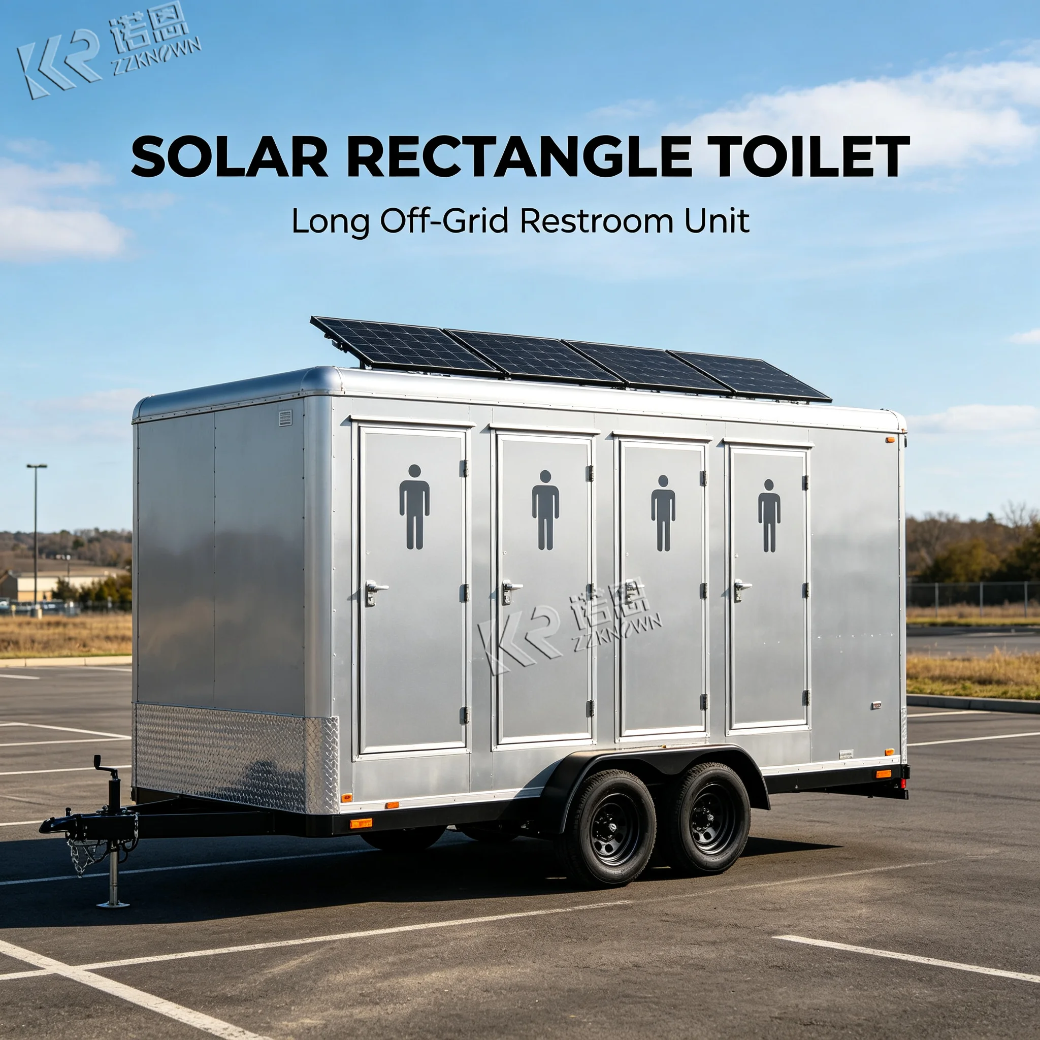 Customizable 2.9M Luxury Restroom Trailer Dual Toilet Cabins Mobile Portable Bathroom for Events Weddings and Construction Use