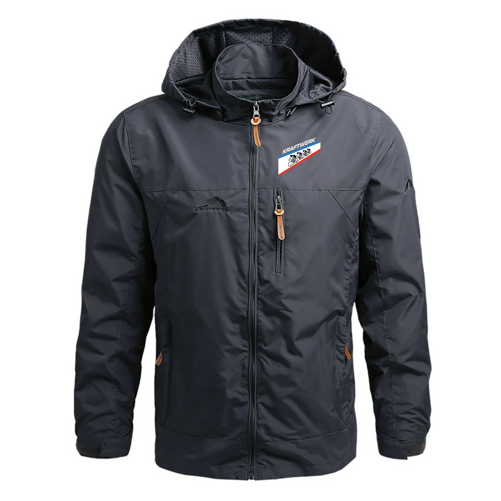

Simple Style Coat Hoodies Kraftwerk Logo Print 2026 Spring Autumn Men's Convenient and Practical Premium Fabric Windproof Jacket