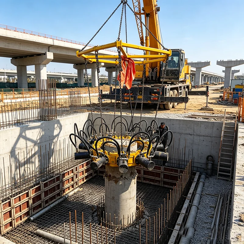 Infrastructure Construction Machinery Pile Cropper Hydraulic Square Concrete Pile Breaker