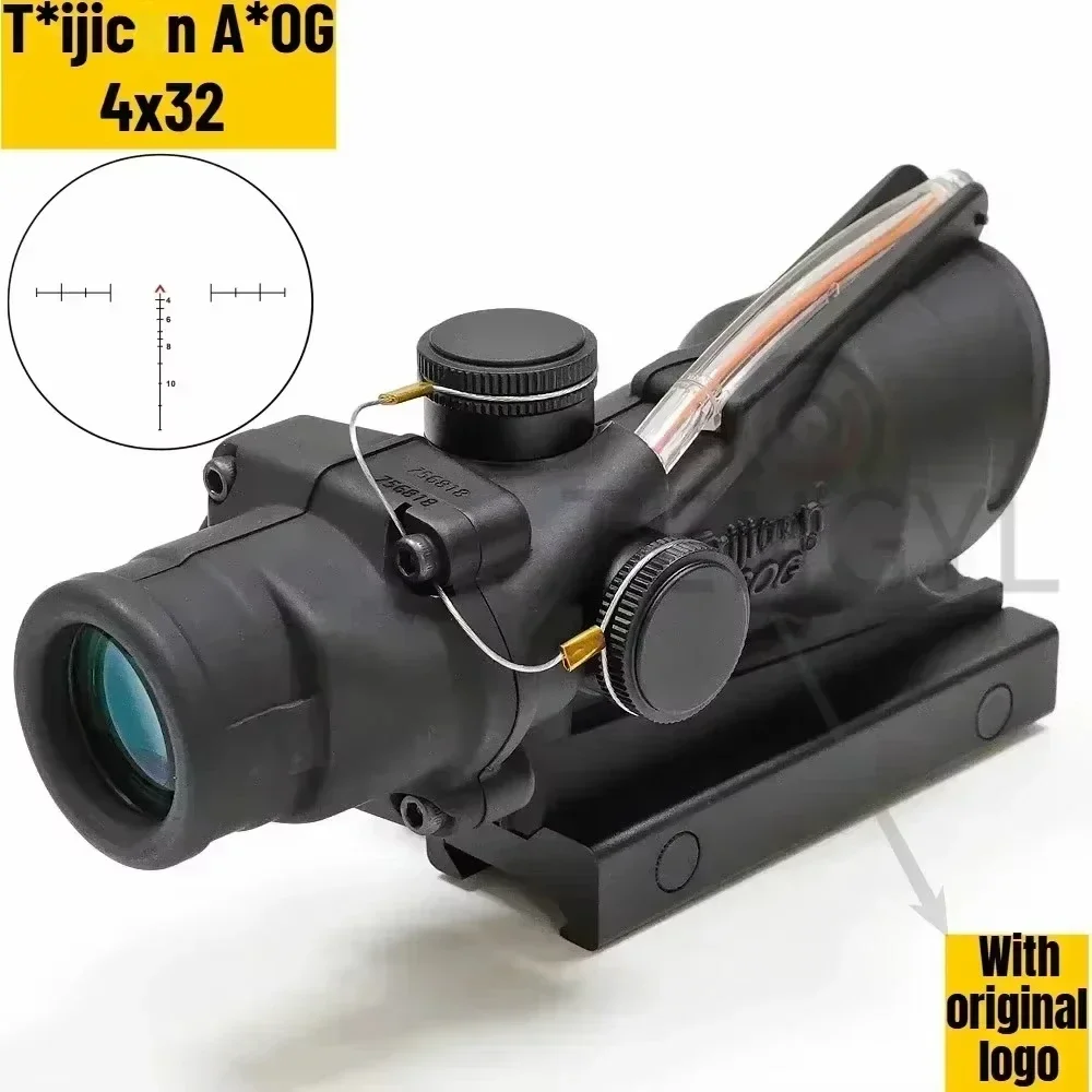 

A*OG 4x32 Hunting Fiber Illuminated Red Chevron Scope with Killflash and Embossed Logo Rifle Scope Ar 15