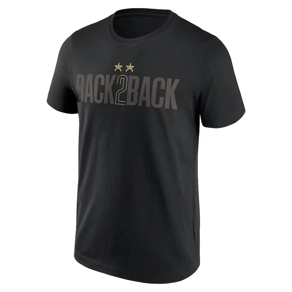 T-shirt imprimé 2 étoiles Champions d'Europe, T-shirt en coton à manches courtes pour hommes et femmes, Maillot de football été 2026